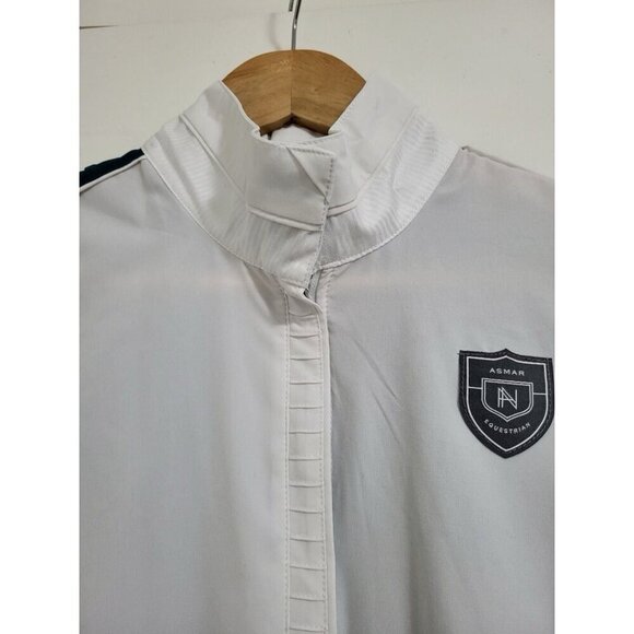 ASMAR Equestrian Show Jacket Teal White Zip Up Riding Shirt - Picture 3 of 8